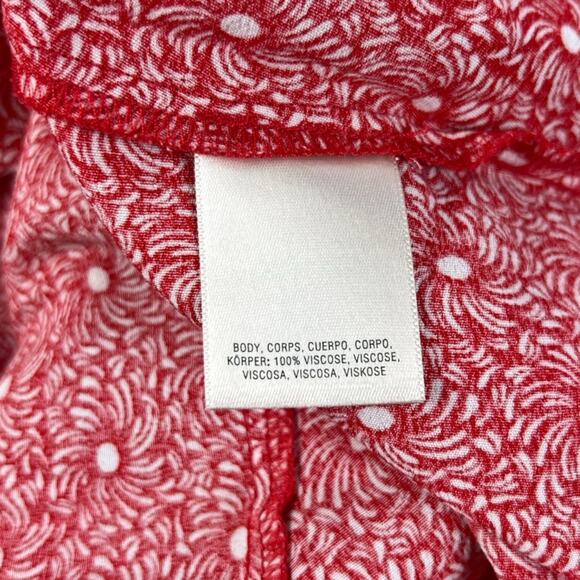 Anthropologie Maeve Monaco Red V-Neck Printed Dress Size Small - Picture 6 of 7